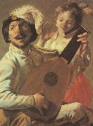 Hendrick Terbrugghen The Duet-l oil painting on canvas